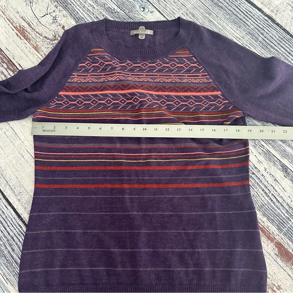 Smartwool Merino Wool Blend Purple Multicolor Knit Sweater - Picture 8 of 9